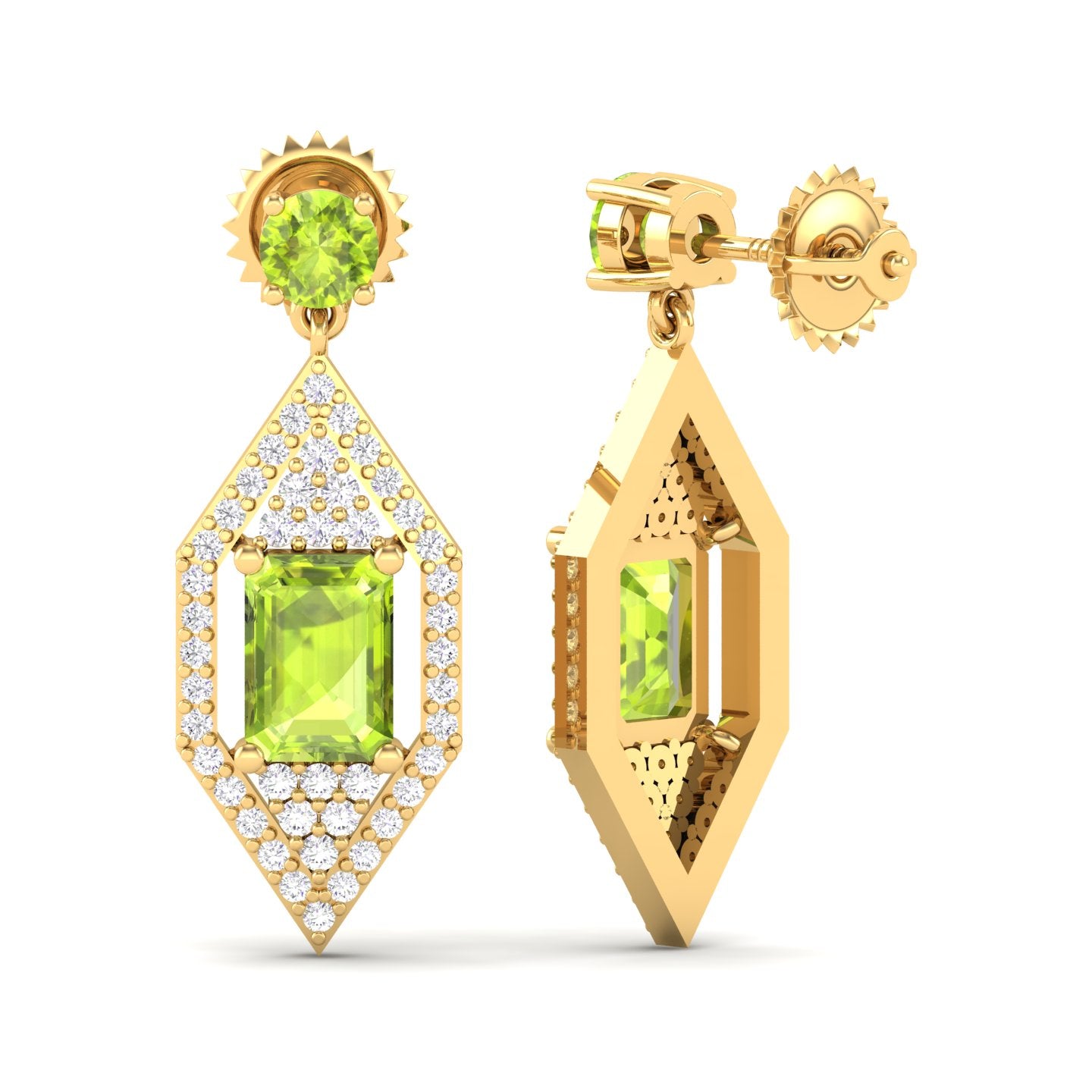 Maurya Emeralds Hermosa Dangle Earrings with Diamonds