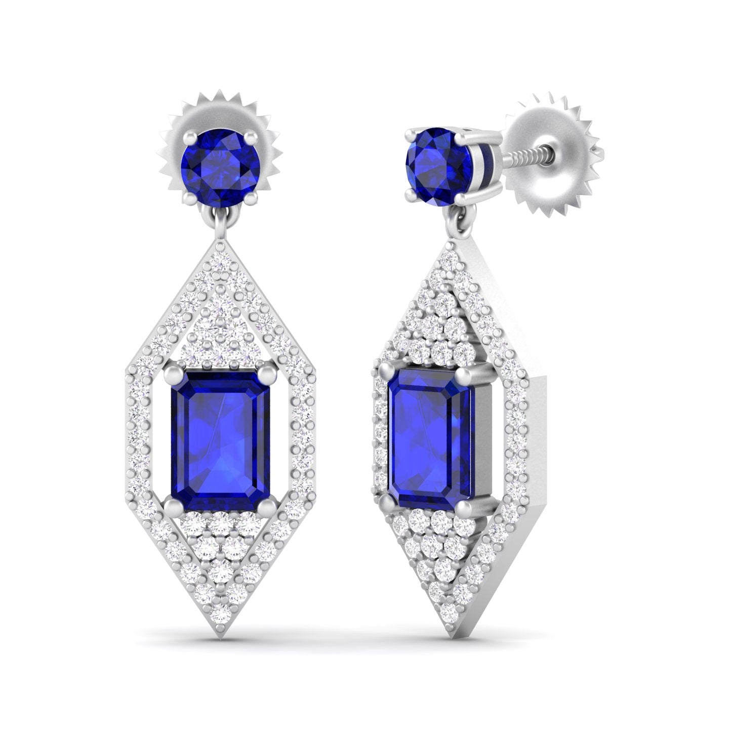 Maurya Emeralds Hermosa Dangle Earrings with Diamonds