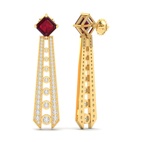 Maurya Amethyst Ginga Fashion Earrings with Diamonds