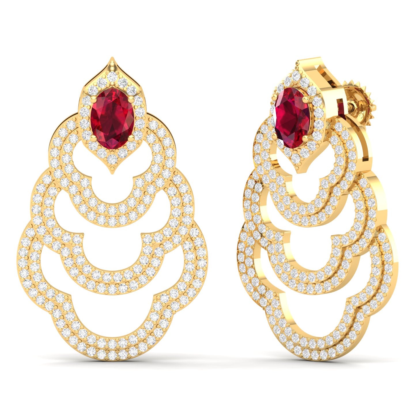 Maurya Feng Push Back Earrings with Citrine and Diamonds