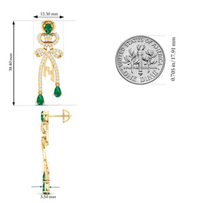 Maurya Emerald Douceur Drop Earrings with Diamonds