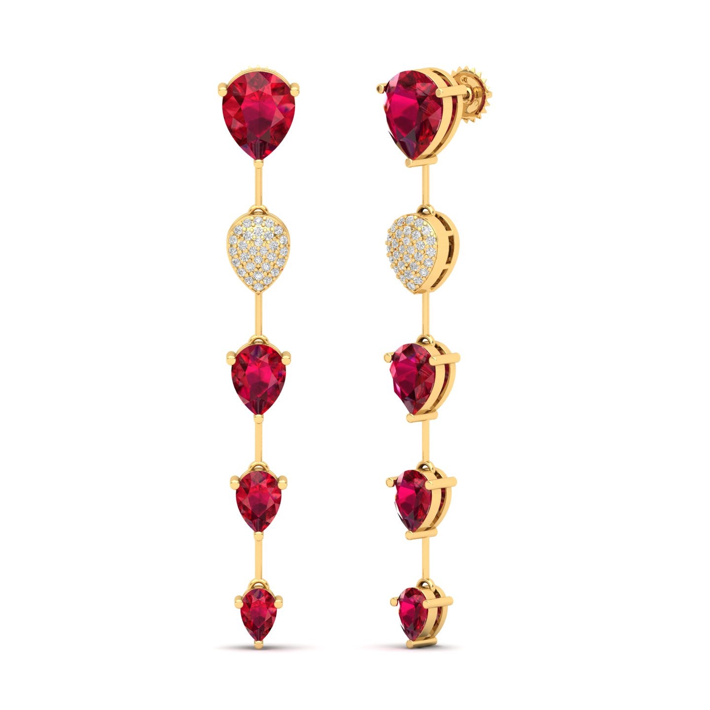 Maurya Flow Amethyst Drop Earrings with Diamonds