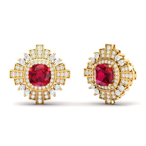 Maurya Ann Push Back Earrings with Topaz and Diamonds