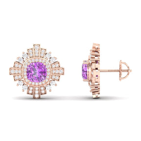 Maurya Ann Push Back Earrings with Topaz and Diamonds