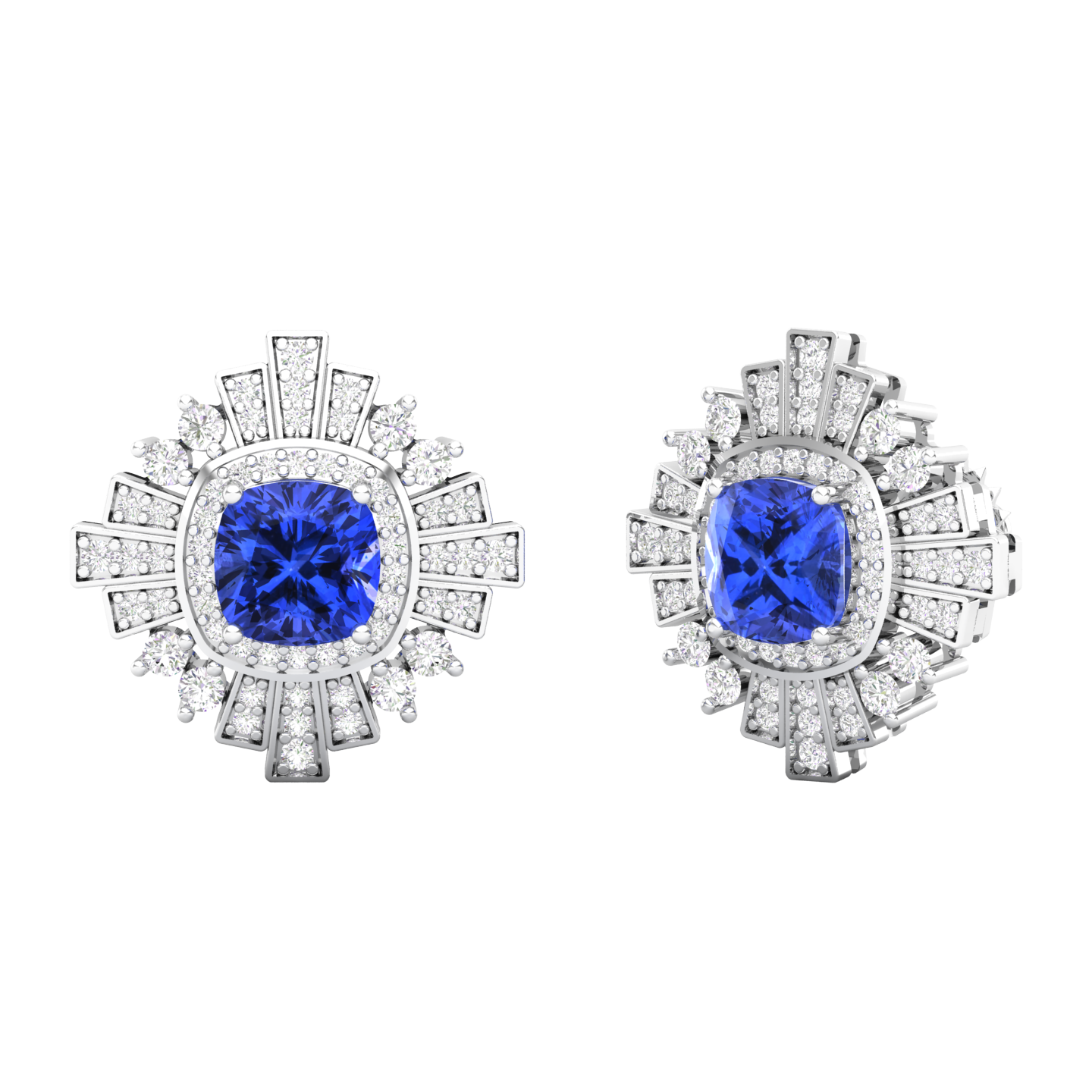 Maurya Ann Push Back Earrings with Topaz and Diamonds