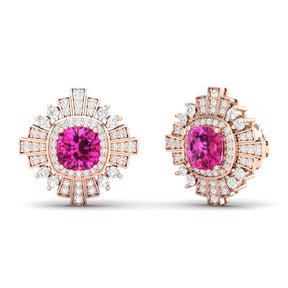 Maurya Ann Push Back Earrings with Topaz and Diamonds