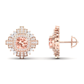 Maurya Ann Push Back Earrings with Topaz and Diamonds