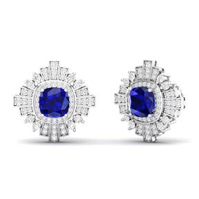 Maurya Ann Push Back Earrings with Topaz and Diamonds