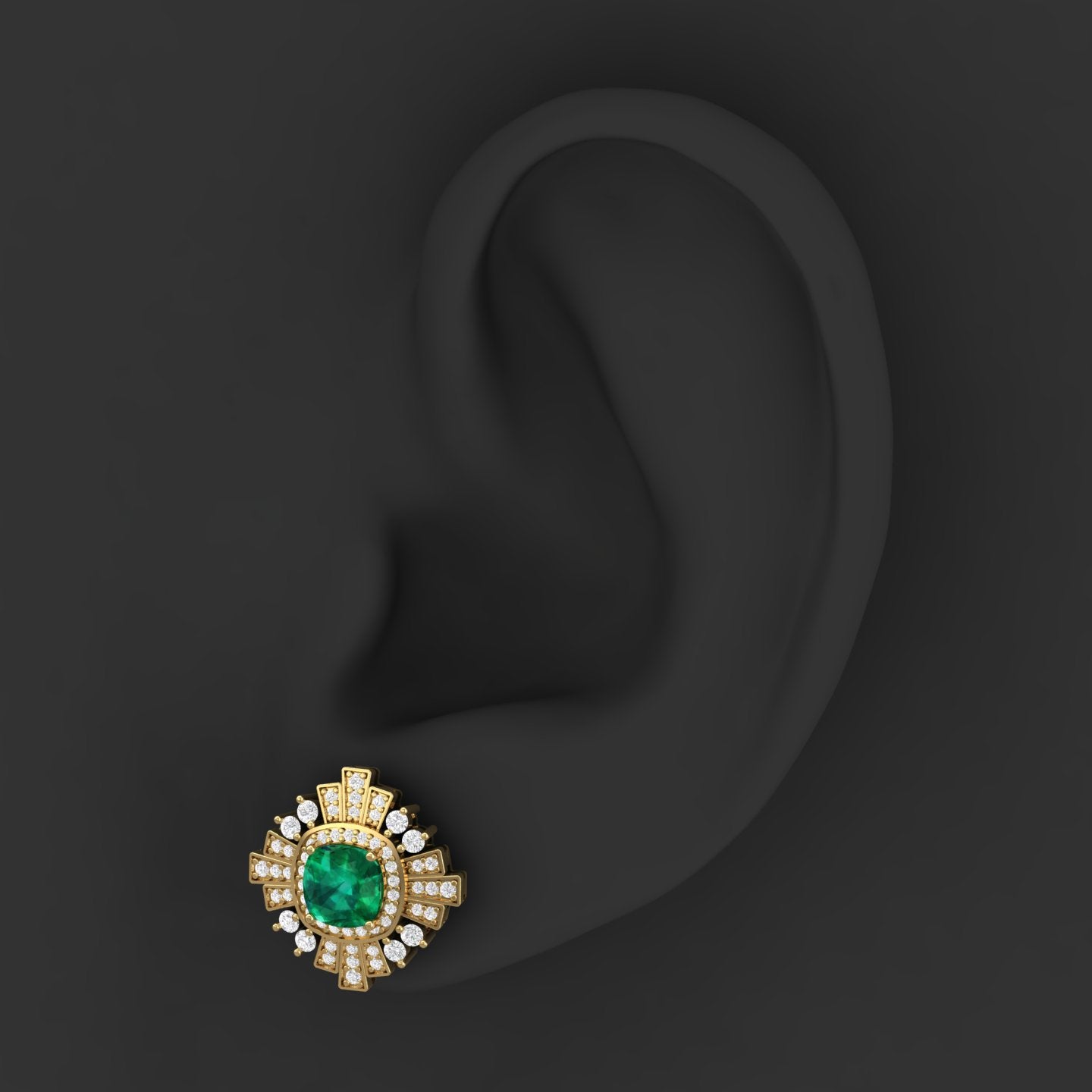 Maurya Ann Push Back Earrings with Topaz and Diamonds