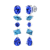 Maurya Crystals Drop Earrings with Sapphire and Topaz