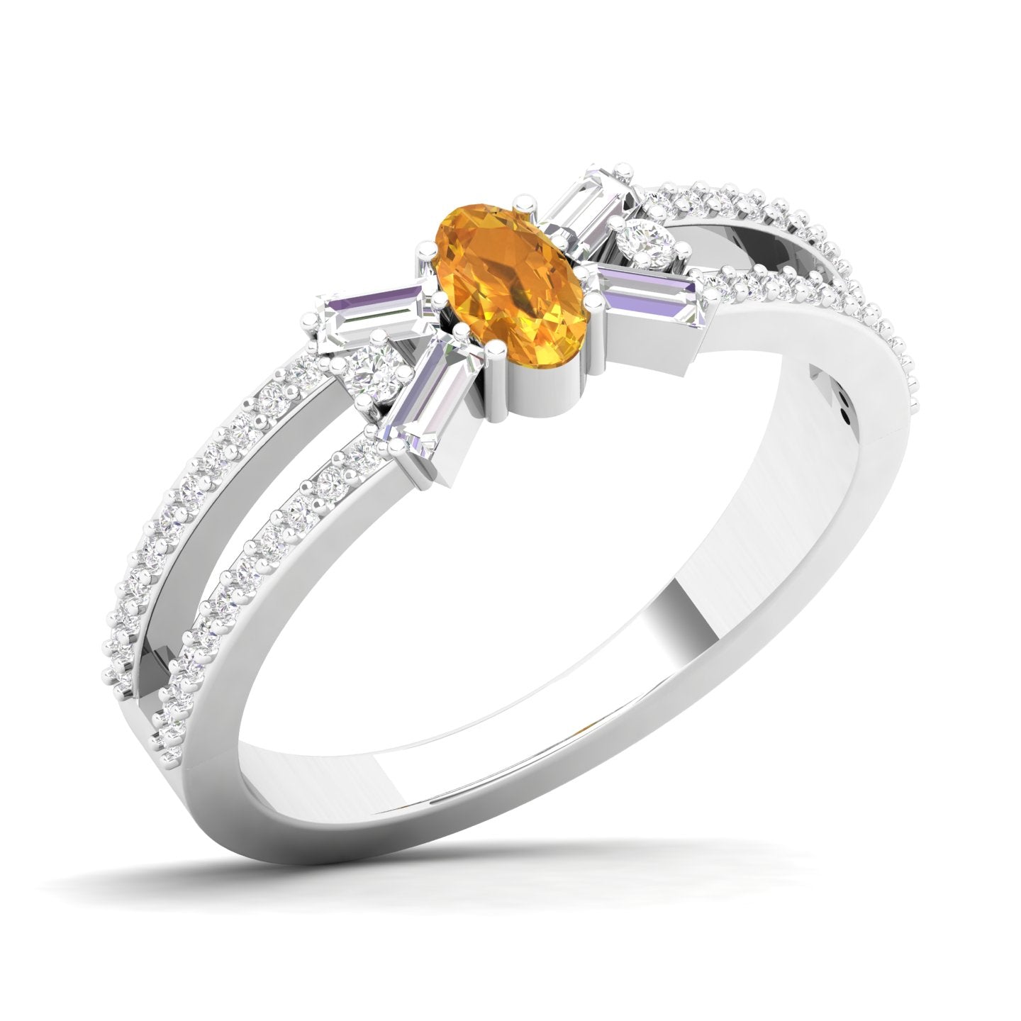 Maurya Circlet Engagement Ring with Accent Diamonds