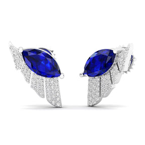Maurya Amethyst Wings Push Back Earrings with Diamonds