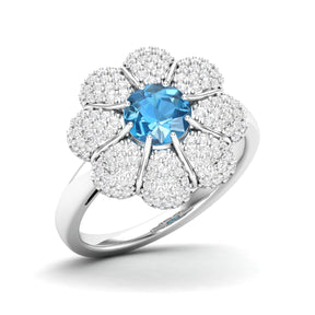 Maurya Solitaire Tanzanite Liliana Floral Cocktail Ring