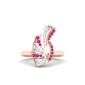 Maurya Amethysts with Pave-Set Diamonds Ascent Ring