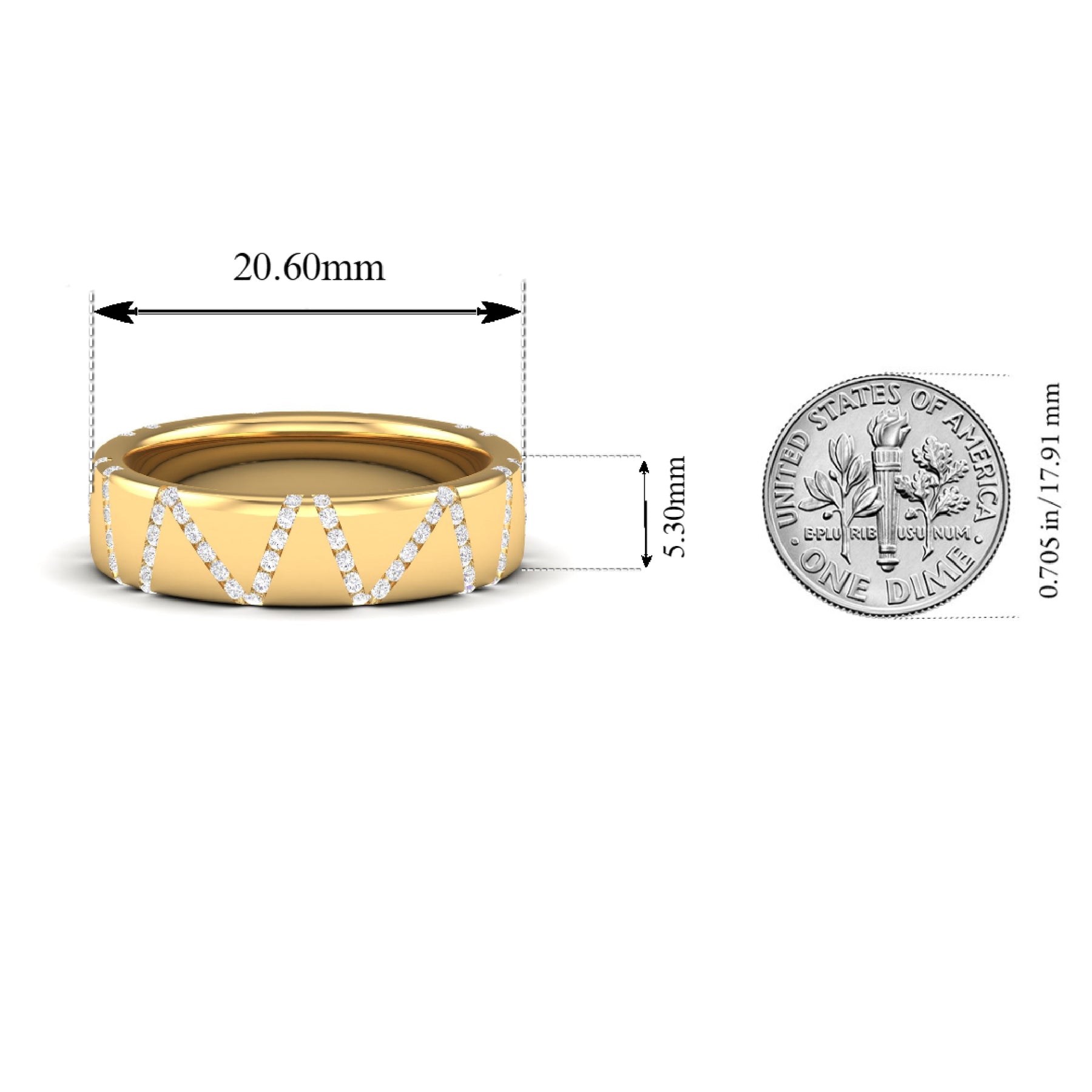 Maurya Whimsical Clustered Diamond River to the Ocean Stackable Wedding Band