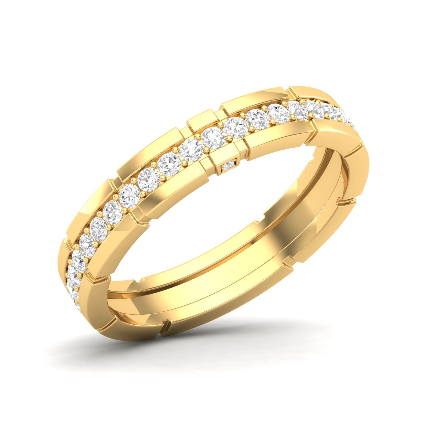 Maurya Single Row Diamond Stackable Richie Rich Wedding Band