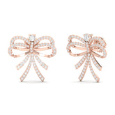 Maurya Bow-Style Bonsela Push Back Earrings with Diamonds