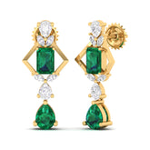 Maurya Emerald and Diamonds Artemis Drop Earrings