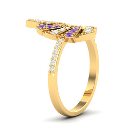 Maurya Amethysts with Pave-Set Diamonds Ascent Ring