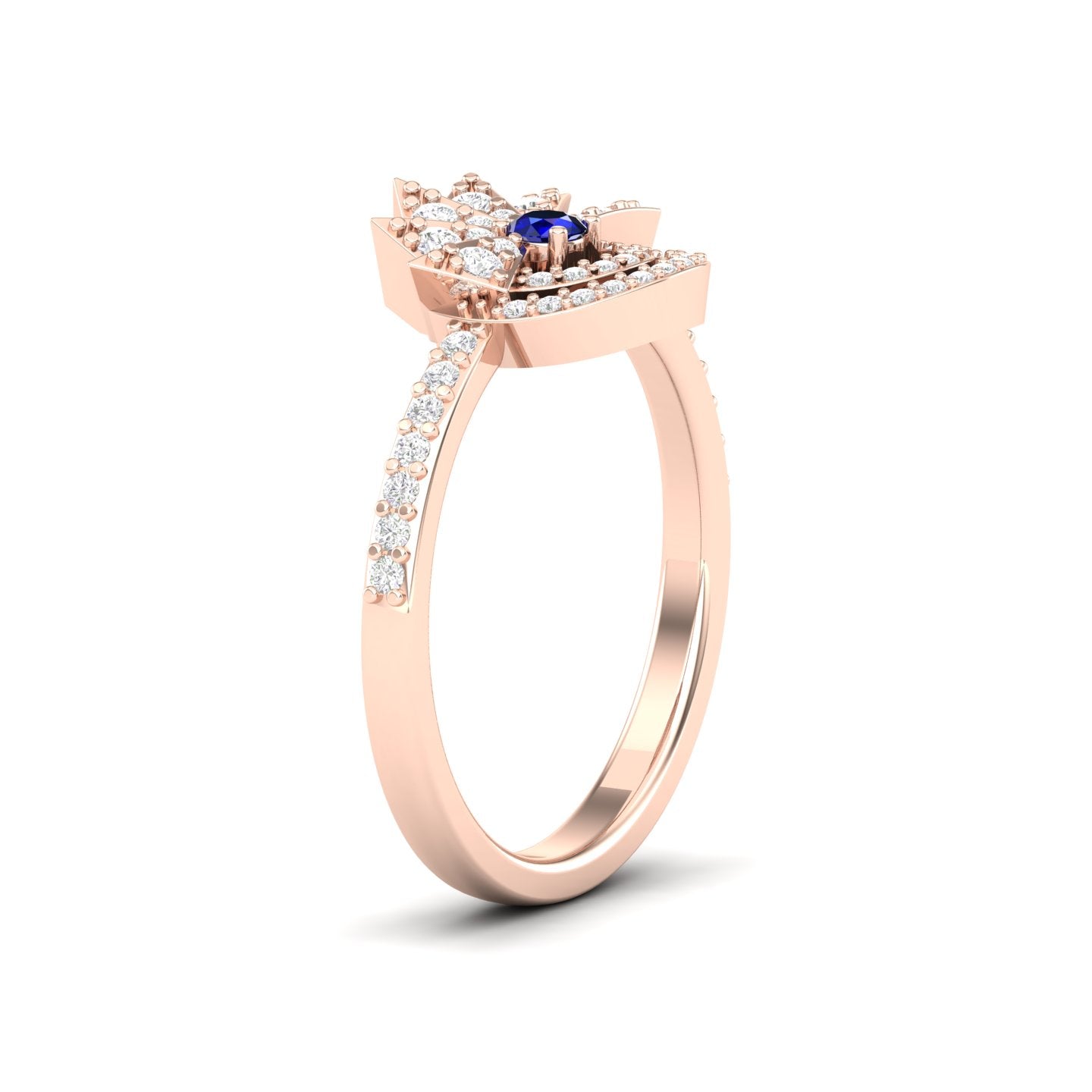 Maurya Pave-Set Diamond and Sapphire Starlink Promise Ring