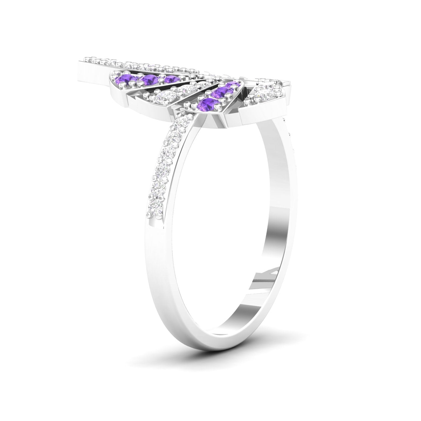 Maurya Amethysts with Pave-Set Diamonds Ascent Ring