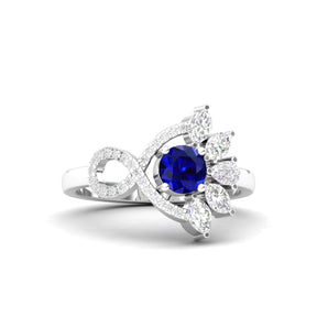 Maurya Solitaire Blue Sapphire Infinity Era Engagement Ring