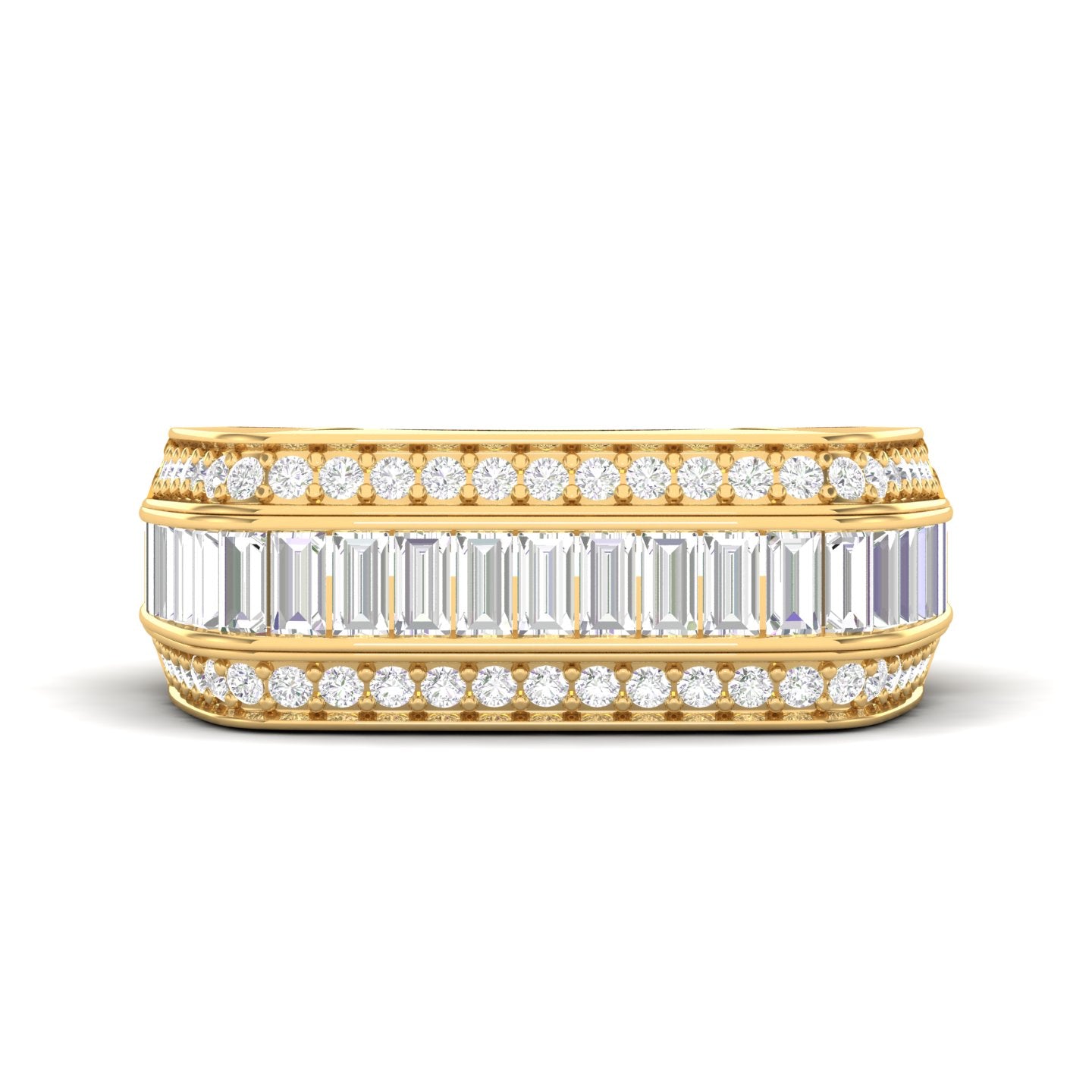 Maurya Pave-Set Baguette Diamond Perfecto Stackable Wedding Band