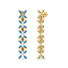 Maurya Remo Dangle Earrings with Topaz and Citrine