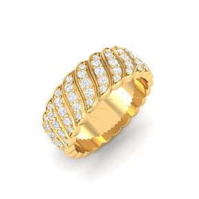 Maurya Perpetual Flow Stackable Band with Pave-Set Diamonds