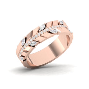 Maurya Millennial Marquise Diamond Half Eternity Stackable Band