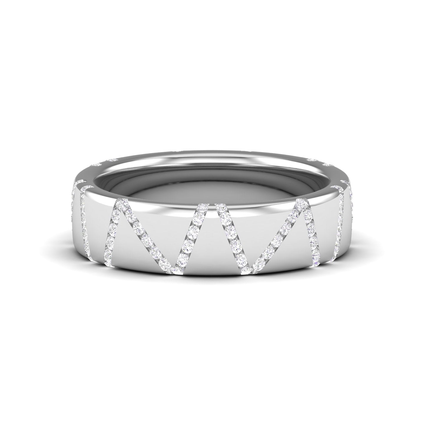 Maurya Whimsical Clustered Diamond River to the Ocean Stackable Wedding Band