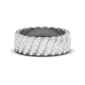 Maurya Perpetual Flow Stackable Band with Pave-Set Diamonds