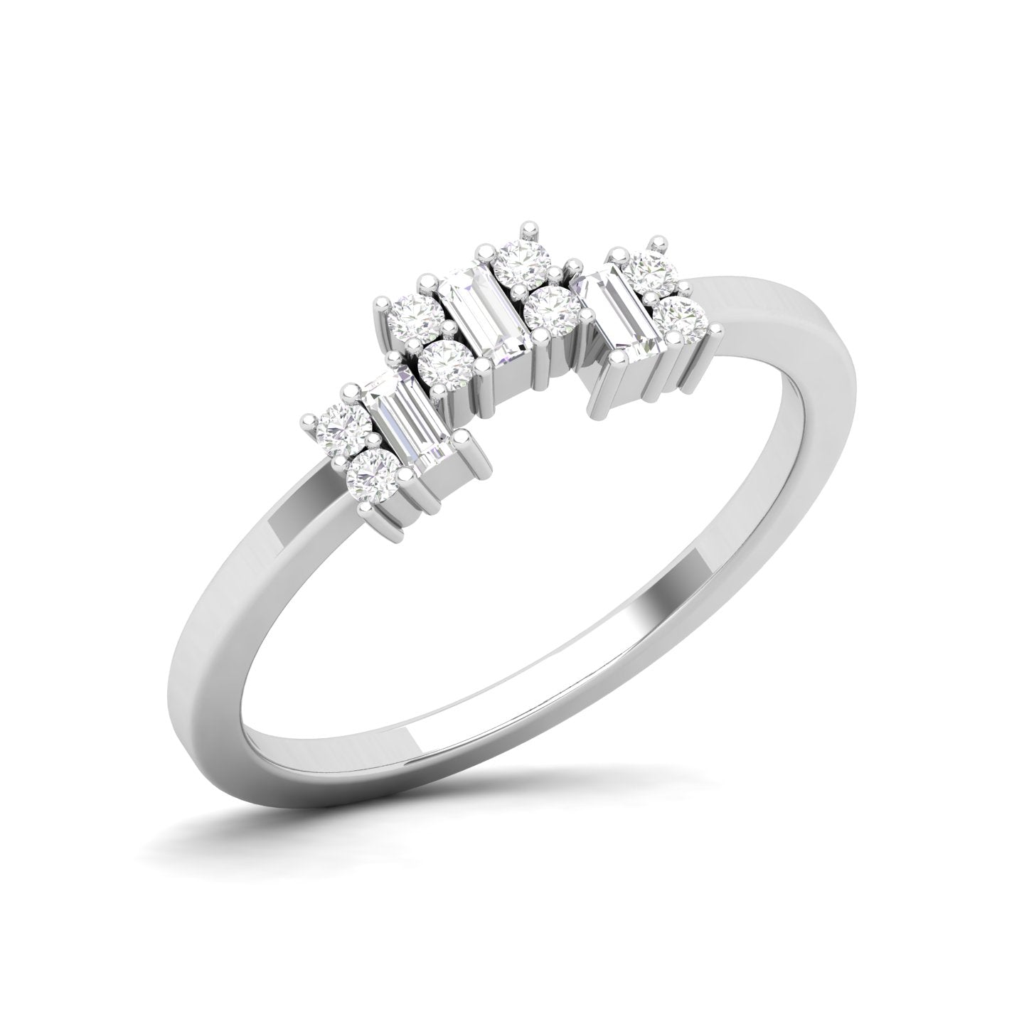 Maurya Prong-Set Ingots Baguette Diamond Promise Ring