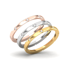 Maurya Star-Set Diamond Stackable Wedding Band