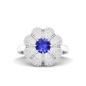 Maurya Solitaire Tanzanite Liliana Floral Cocktail Ring