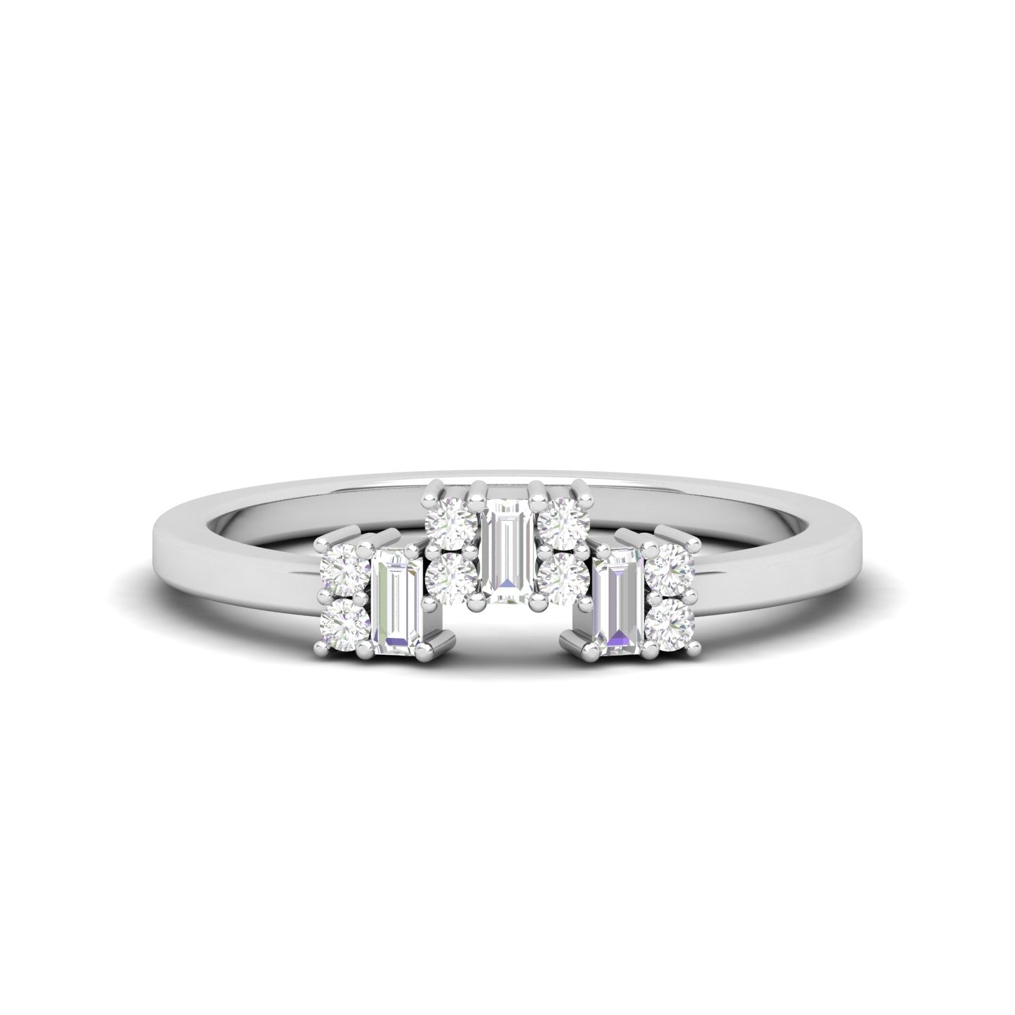 Maurya Prong-Set Ingots Baguette Diamond Promise Ring